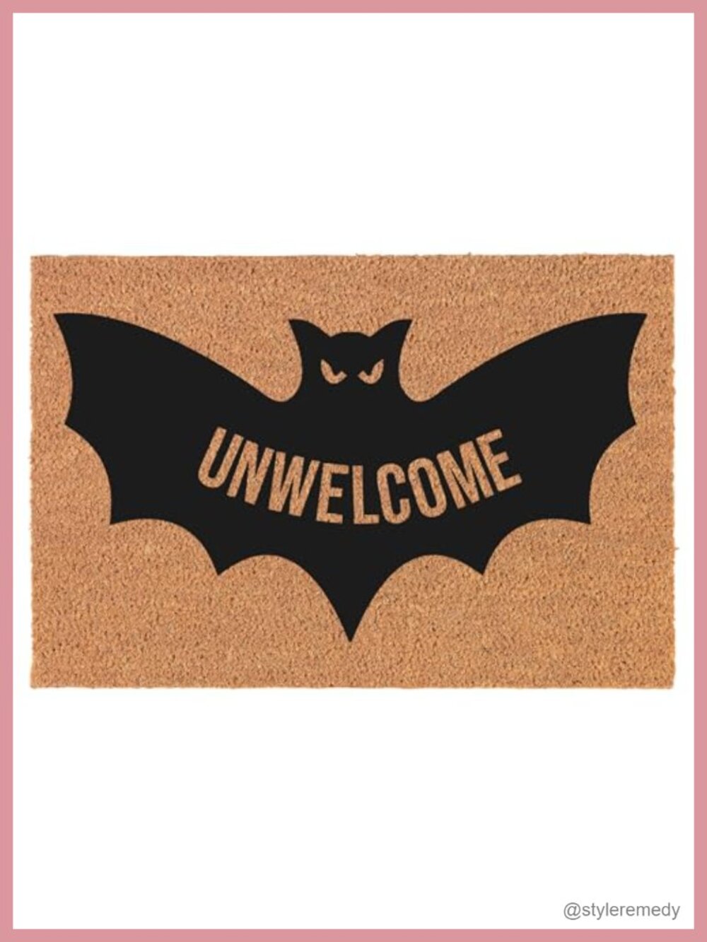 Coir Doormat Halloween Bat Unwelcome Welcome Mat 30x18 Non Slip Outdoor